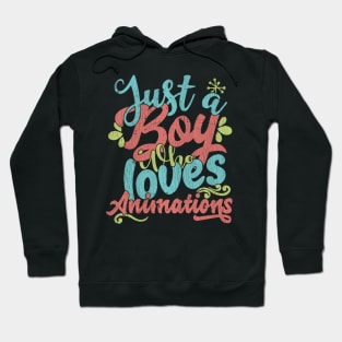 Just A Boy Who Loves Animatios Gift graphic Hoodie